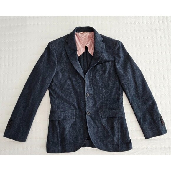 BROOKS BROTHERS RED FLEECE TWO BUTTON BLAZER MENS 36SH SHELL WOOL/CASHMERE BLEND - Picture 1 of 16